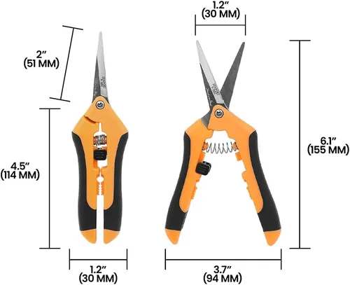 Vista 5 de Zenport Podadora curvada hidropónica de Microblade H355C, hoja de acero inoxidable
