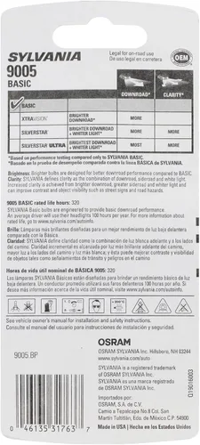 Vista 2 de Faro halógeno delantero básico Sylvania 9003 (también compatible con foco H4), (paquete de 1), 9005