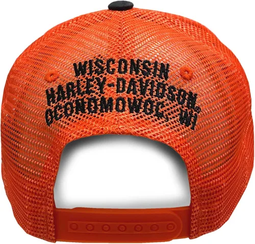 Vista 2 de Harley-Davidson Legendary H-D - Gorra de camionero de malla con bloques de color, color negro