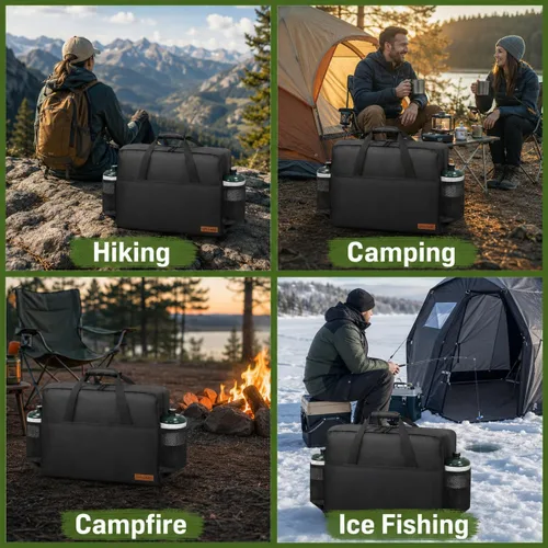 Vista 12 de Funda de transporte para estufa de campamento para Coleman de 2 quemadores, bolsa de transporte para estufas Camp Chef Everest Bolsa