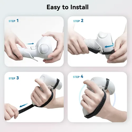 Vista 6 de CNBEYOUNG Touch Controller Grip Cover Compatible with Quest 2 Anti-Throw Handle Sleeve Quest 2 Accessories with Nylon Adjustable Wrist Knuckle