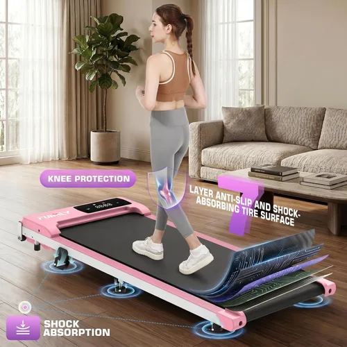 Vista 9 de Under Desk Treadmill, Walking Pad Treadmill for Home Office, 3.0 HP Portable Walking Treadmill 300 lb Capacity, Compact Walking Jogging Running