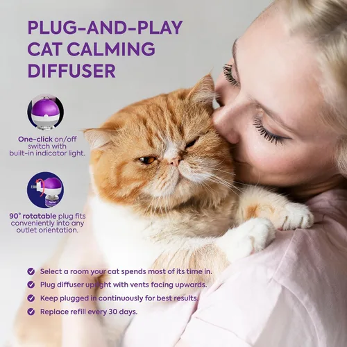 Vista 6 de TopSum Repuesto de difusor calmante para gatos: 1 repuesto de feromonas para gatos calmantes – Ayuda a reducir rasguños, micción, maullidos