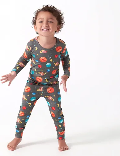 Vista 3 de Gerber Pijama unisex de 2 piezas para bebé y niño pequeño, con viscosa hecha de eucalipto