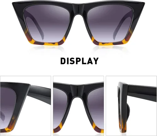 Vista 3 de OLIEYE Gafas de sol de ojo de gato cuadrado vintage mujeres moda pequeña cateye gafas de sol