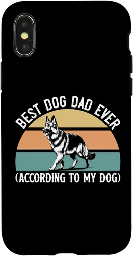 Vista 5 de German Shepherd Best Dog Dad Ever According to My Dog, GSD Case for iPhone XR