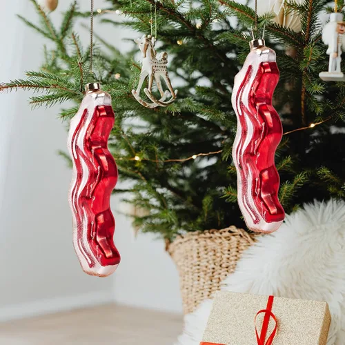 Vista 5 de Adornos de cristal prémium para árbol de Navidad, decoraciones colgantes sopladas a mano para árbol de Navidad, fiesta festiva brillante y regalo