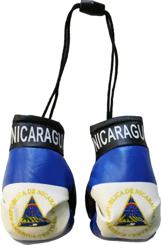Vista 3 de Nicaragua - Mini guantes de boxeo y bandera para colgar ventanas