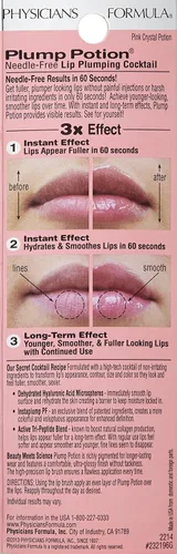Vista 3 de Physicians Formula Plump Potion Extensión de color de cóctel para rellenar el labio sin agujas, Pink Rose Potion, 0.1 onzas