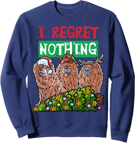 Vista 6 de Chow Chow Santa Claus Elf Reindeer Christmas Dog Sweatshirt