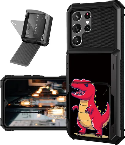 Vista 25 de Funda tipo cartera para Samsung Galaxy S22 Ultra con ranura para tarjetero, funda con tapa híbrida de doble capa, resistente, a prueba de golpes