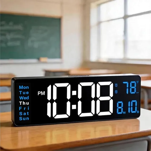 Vista 2 de Digital Clock Large Display, 13" Large Digital Wall Clock for Classroom