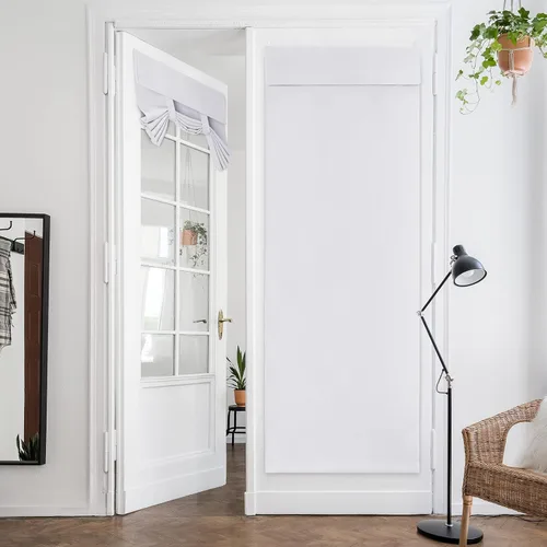 Vista 118 de HOMEIDEAS Cortinas Opacas para Aula para Puerta Principal, Cubierta de Ventana de Puerta de Aula, Persianas de Privacidad con Aislamiento Térmico
