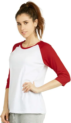 Vista 2 de Cottonbell Camiseta de manga corta de béisbol para mujer
