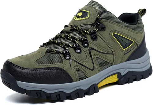Vista 2 de Mens Hiking Shoes Waterproof Low Top Sneakers Lightweight Breathable Non-Slip Trail Running Shoes for Men Outdoor Trekking Camping Traveling