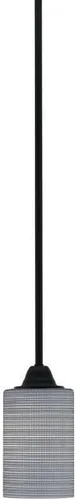 Vista 76 de Toltec Lighting Paramount - Mini colgante de 1 luz en acabado negro mate con cristal de arte perla de 7 pulgadas y estilo negro