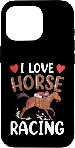 Vista 19 de Funda para iPhone 13 I Love Horse Racing Horses Race Racer
