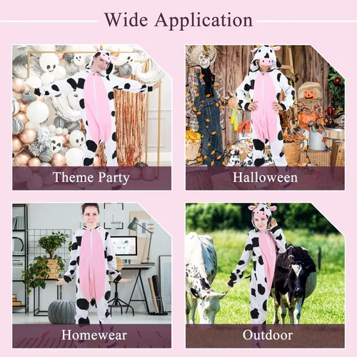 Vista 7 de Unisex Adult Onesie Animal Pajamas for Halloween Cosplay Women Girl Men Boy Sleepwear Homewear