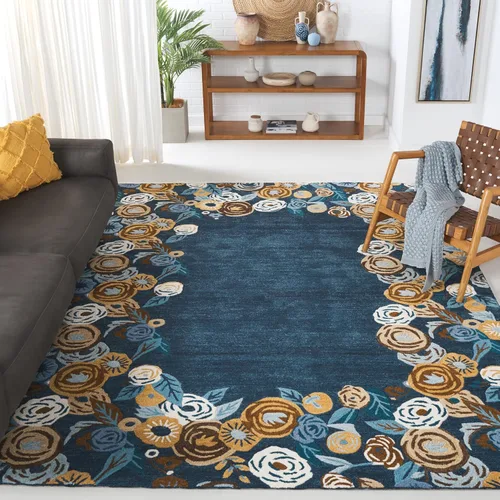 Vista 11 de SAFAVIEH Chelsea Collection - Alfombra de pasillo, 2 pies 3 pulgadas x 8 pies, azul y marfil, diseño geométrico, ideal para zonas de alto tráfico