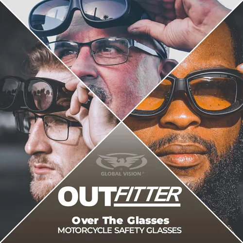 Vista 3 de Global Vision Outfitter Gafas acolchadas para motocicleta de ajuste envolvente