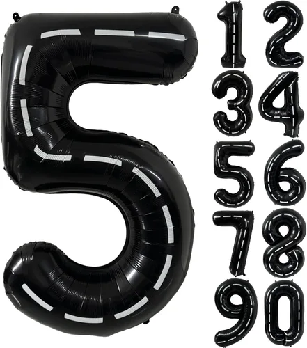 Vista 189 de Globos gigantes de helio de aluminio de 40 pulgadas, color negro, globos digitales grandes del número 0 para decoración de fiesta de cumpleaños