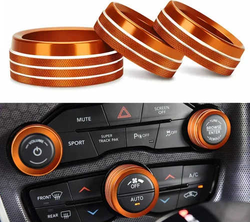 Vista 10 de Auprite Fundas de perilla de control de clima para accesorios Challenger 2015-2023 2024, para Dodge Charger 2015-2023 2024, para Dodge Chrysler Negro