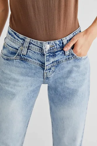 Vista 5 de Free People Shelby Boyfriend Jeans para mujer, color azul pájaro