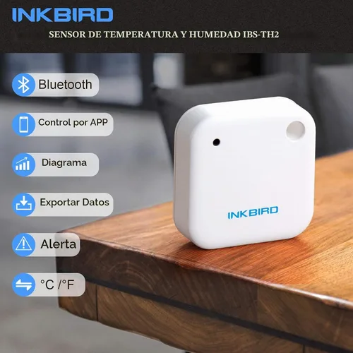 Vista 2 de Inkbird IBS-TH2 - Termómetro inalámbrico con sensor de temperatura y temperatura Bluetooth, con aplicación para Android e iOS