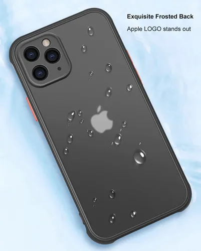Vista 7 de ZEZHOU Funda para iPhone 11 Pro con protector de lente de cámara, a prueba de golpes, cubierta de cuerpo completo, borde plano suave, translúcido