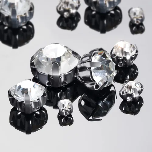 Vista 3 de 280 diamantes de imitación para coser, diamantes de imitación de PAGOW con garra plateada, adornos para vestidos de novia, bolsos, zapatos