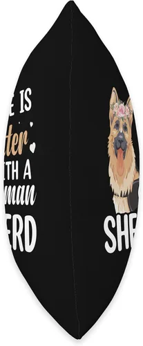 Vista 2 de German Shepherd Dog Gift Design Ideas Life is Better with a German Shepherd Dog - Divertida almohada de 16 x 16 pulgadas, multicolor