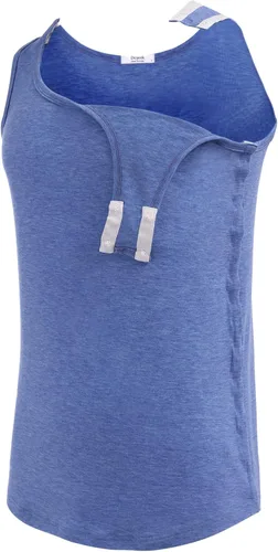 Vista 4 de Deyeek Camisetas sin mangas unisex con acceso completo a presión para hombres y mujeres, camisetas de recuperación de hombro para después