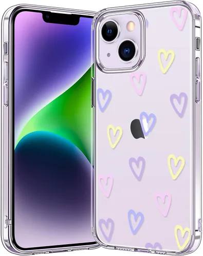 Vista 20 de bicol Funda para iPhone 14 con diseños claros y modernos para mujeres y niñas, [con protector de pantalla] ajuste delgado, a prueba de golpes, funda