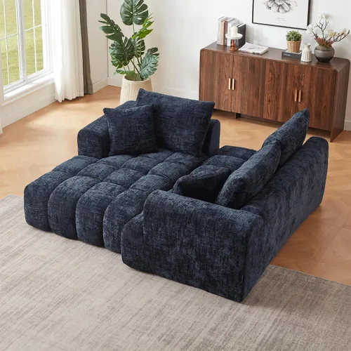 Vista 7 de Camillas deshuesadas de 108.3 pulgadas para sala de estar, sofá modular de nube con diván de gran tamaño, sofá deshuesado en forma de L con asiento
