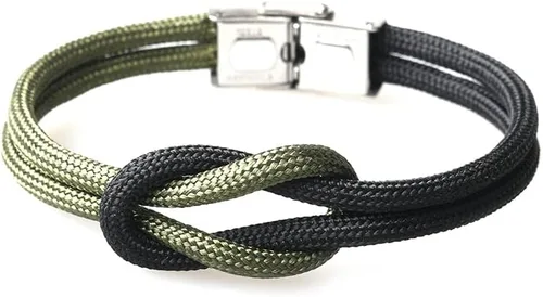Vista 5 de Zboro 26752 - Pulsera de nailon con nudo infinito, cierre plegable, estilo azul marino