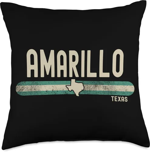 Vista 4 de Amarillo TX Texas Travel & 80s Style Throw Pillow
