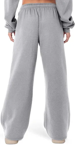 Vista 5 de XBTCLXEBCO Pantalones deportivos de pierna ancha para mujer, elásticos, de cintura alta, pierna recta, pantalones de entrenamiento holgados