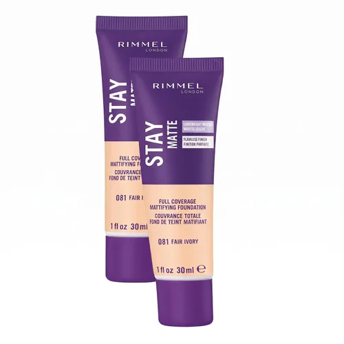 Vista 32 de 3 x Rimmel London Stay Matte - Base líquida mousse mate 30ml - 201 Beige clásico