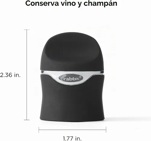 Vista 2 de Metrokane sellador de terciopelo para champán y vino, Negro Airtight Leak Proof Bottle Stopper for Preserving Freshness & Carbonation, Reusable
