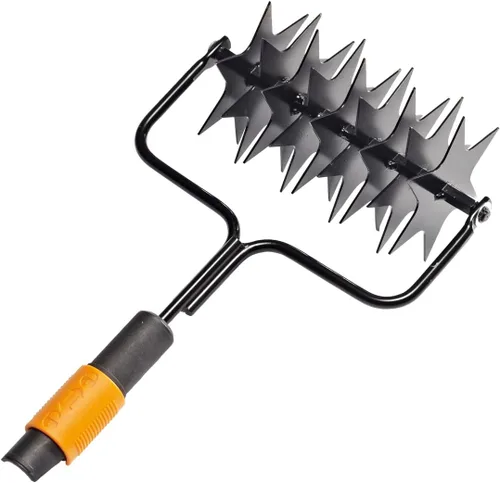 Vista 10 de Fiskars QuikFit Cultivator 1000683 - Rastrillo pequeño, cabeza de herramienta, ancho: 2.2 in, negro/naranja