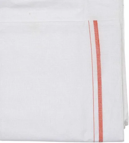 Vista 2 de Aditri Creation Dhoti de algodón de longitud completa, ropa étnica para hombre, blanco, de una sola pieza india tradicional Dhoti con borde