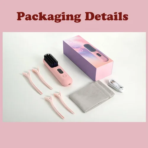 Vista 7 de Porta - Cepillo alisador de pelo inalámbrico, mini cepillo alisador portátil for Travel, Negative Ion Hot Comb Hair Straightener for Women