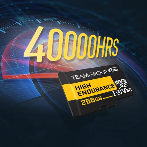 Vista 3 de TEAMGROUP HIGH Endurance 64GB Micro SDXC UHS-I U3 V30 4K 100MB/s (diseñada para monitorear) Tarjeta de memoria, grabación de video 4K y Full HD