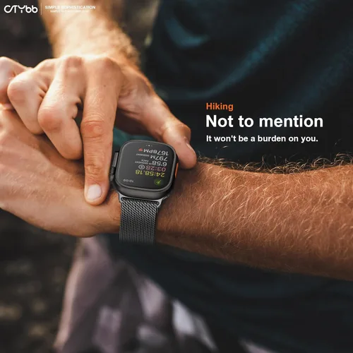 Vista 7 de Correa de malla milanesa compatible con Apple Watch Band de 1.929 in 1.811 in 1.772 in 1.732 in 1.654 in para hombres y mujeres, correa de metal más
