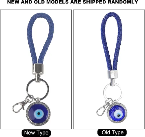 Vista 6 de 5 llaveros de mal de ojo, dije azul de ojo malvado, colgantes de cristal turco para manualidades con llavero, adorno colgante, accesorios