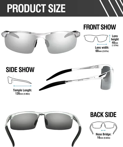 Vista 19 de Duco - Gafas de sol deportivas polarizadas para hombre con protección UV 8177s