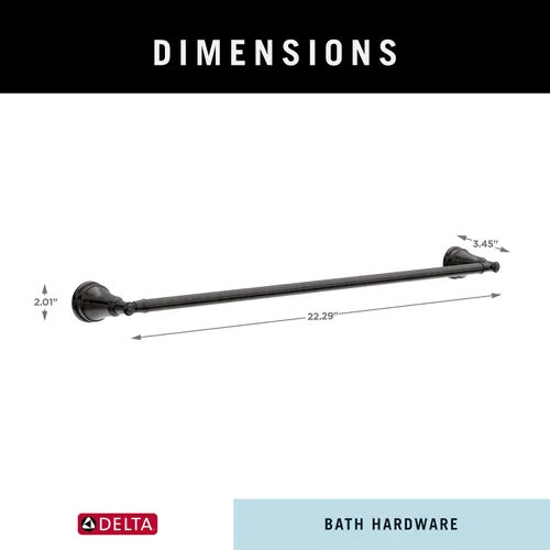 Vista 7 de Delta MYN18-VBR Mylan - Toallero de pared de 18 pulgadas con extensor de accesorios de baño de 6 pulgadas en bronce veneciano