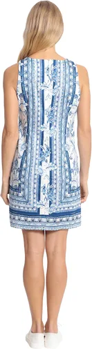 Vista 3 de London Times Vestido de satén de algodón para mujer Preppy Bright Happy Vacation Shift