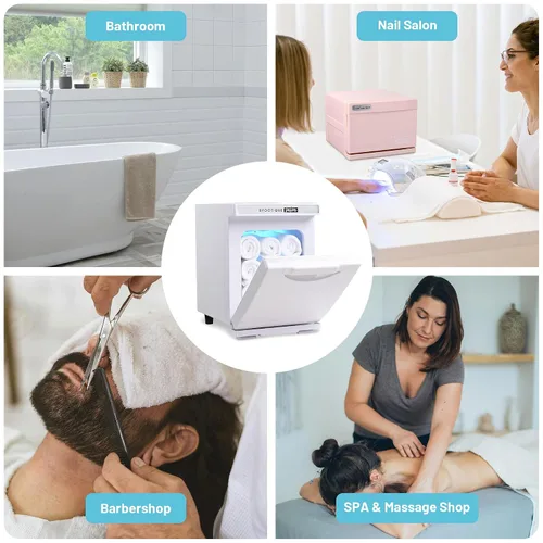 Vista 9 de BYOOTIQUE - Mini calentador de toallas calientes de 5 litros, calentador profesional de secado rápido, portátil, para sala de manicura, facial