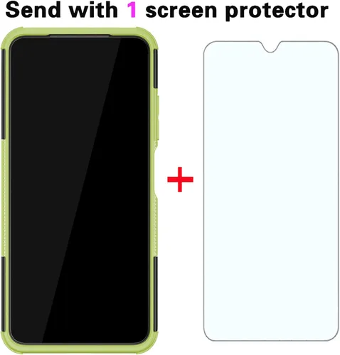 Vista 4 de Asuwish Funda de teléfono para Xiaomi Redmi Note 10/10S 4G con protector de pantalla de vidrio templado y soporte delgado híbrido resistente